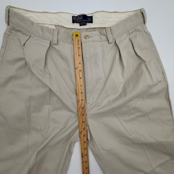 Polo Ralph Lauren Andrew Pant Mens 38x34 Tan Khaki Double Pleated Chino Trousers - Picture 9 of 10